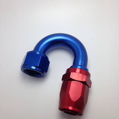 Fragola -10AN Nut x -12AN Hose Reducing Hose End - Blue/Red 180 Degree