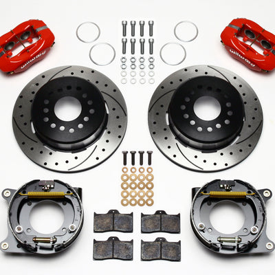 Wilwood Forged Dynalite P/S Park Brake Kit Drill-Red 55-57 Chevy 2.34in Offset